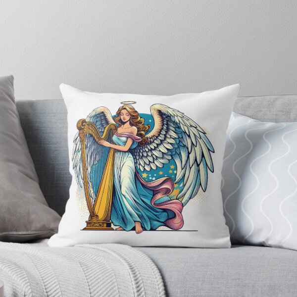 Item preview, Superhero angel woman with harp ,Angel,angel art,divine power designed and sold by Expressions-Sel.