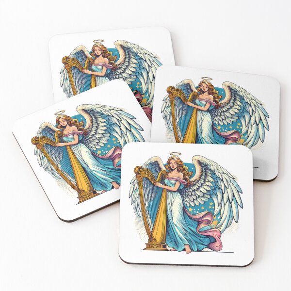 Item preview, Superhero angel woman with harp ,Angel,angel art,divine power designed and sold by Expressions-Sel.