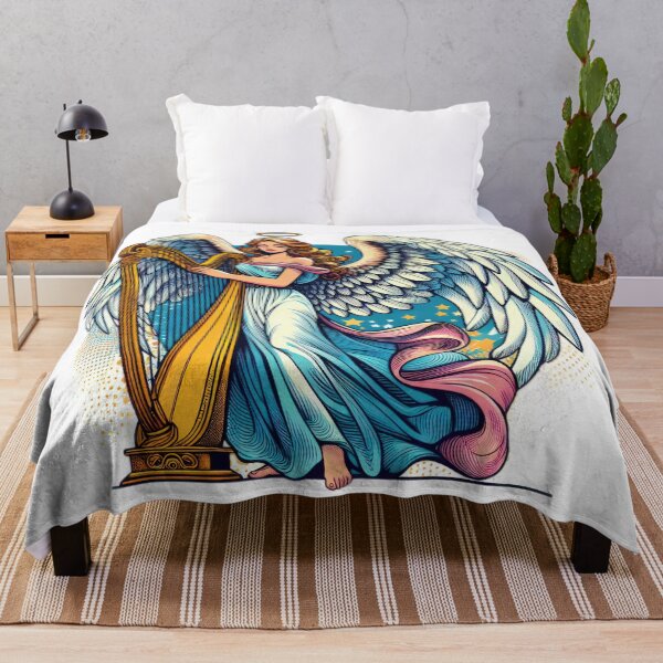 Item preview, Superhero angel woman with harp ,Angel,angel art,divine power designed and sold by Expressions-Sel.