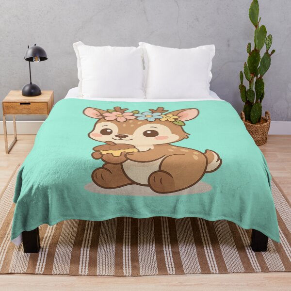 Item preview, Cute Little Flowery Deer – Kawaii Elegance of the Forest designed and sold by neopeIina.