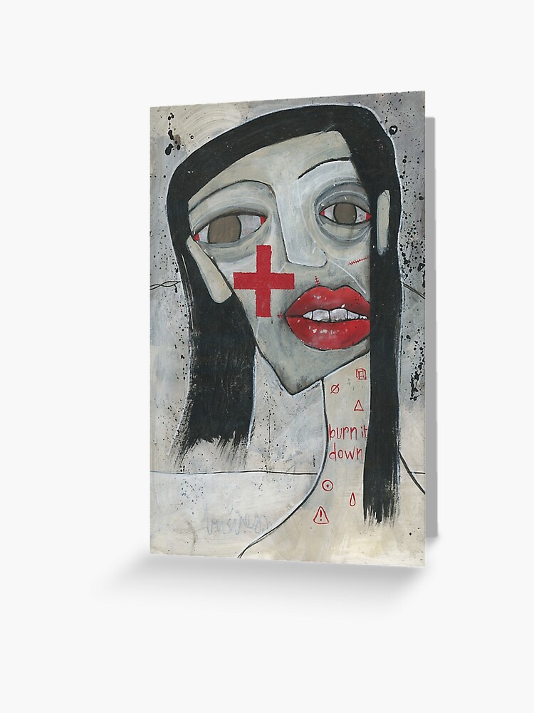 Thumbnail 1 of 2, Greeting Card, Burn It Down designed and sold by studiobloknote.