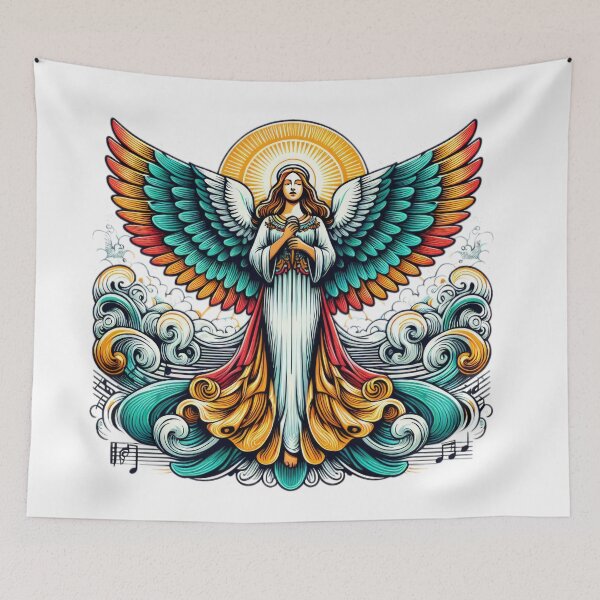 Item preview, Superhero angel woman with colorful wings,Angel,angel art,divine power designed and sold by Expressions-Sel.