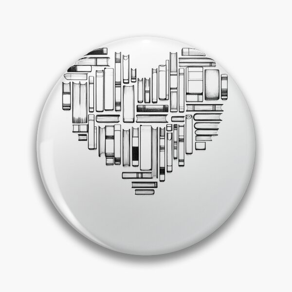 Item preview, Book Lover Heart Reader Reading Line Art designed and sold by Kimberley King Art  King Art.