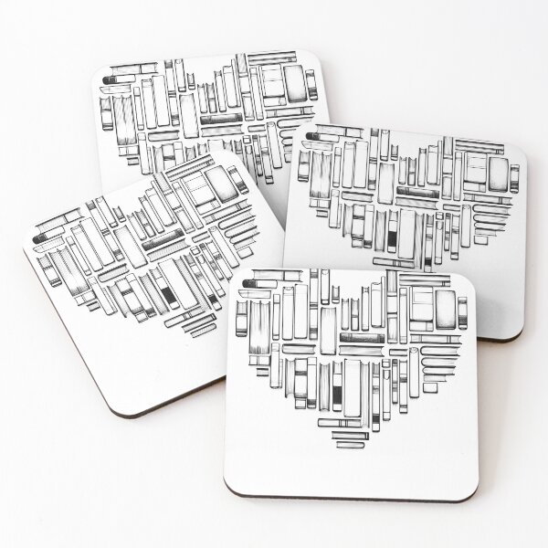 Item preview, Book Lover Heart Reader Reading Line Art designed and sold by Kimberley King Art  King Art.
