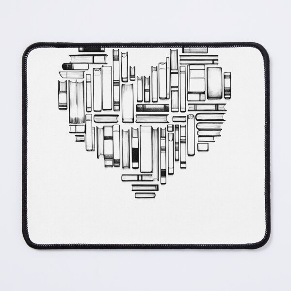 Item preview, Book Lover Heart Reader Reading Line Art designed and sold by Kimberley King Art King Art.