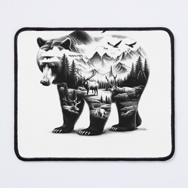 Item preview, Mountain Camping Nature Lover Camper Hiking Bear Deer Outdoor Vacation 2 designed and sold by Kimberley King Art King Art.