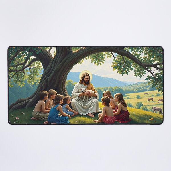 Aperçu de l'œuvre Jésus-Christ avec l'Agneau et les Enfants créée et vendue par Gotcha29.