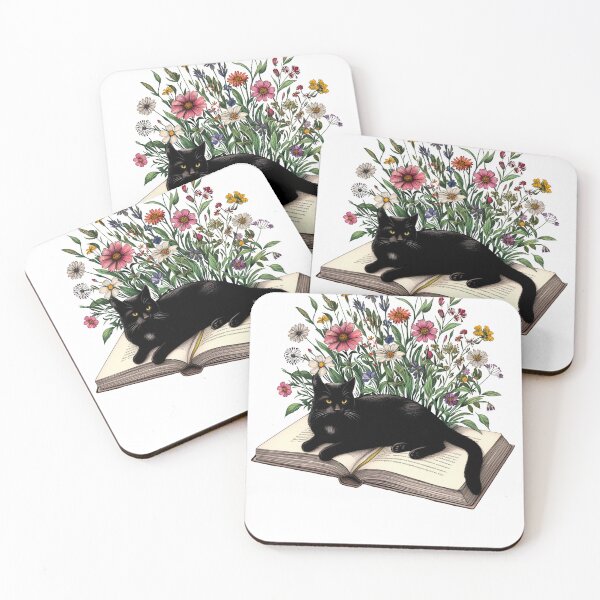 Item preview, Cat Book Flower Reader Bookish designed and sold by Kimberley King Art  King Art.