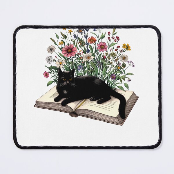 Item preview, Cat Book Flower Reader Bookish designed and sold by Kimberley King Art  King Art.