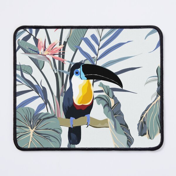 Item preview, Exotic jungle plants illustration pattern with toucan bird and strelitzia flowers. designed and sold by MatyKotiv.