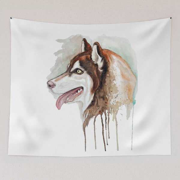Item preview, Rustic Husky Portrait designed and sold by caracatita75.
