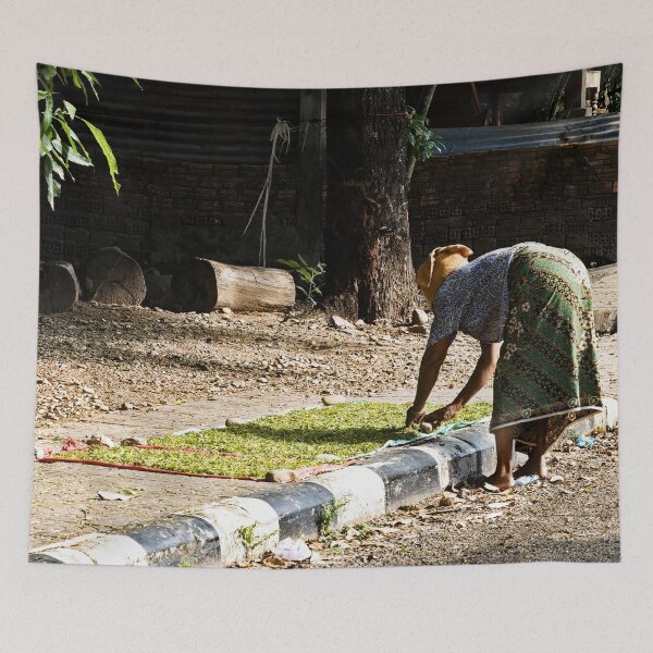 Item preview, Rural scene: drying green chilies designed and sold by franck380.