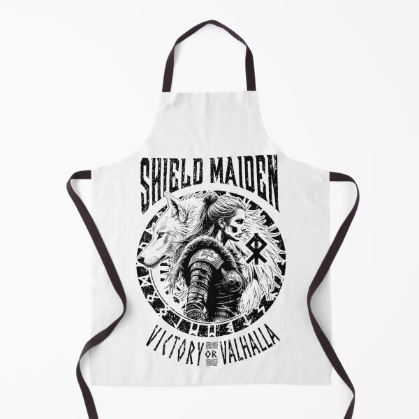 Item preview, Shield Maiden Victory Or Valhalla Viking Woman White Wolf designed and sold by GrandeDuc.