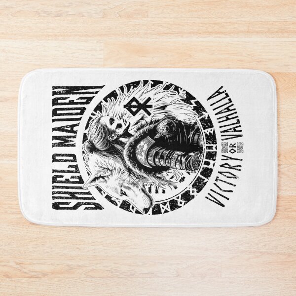 Item preview, Shield Maiden Victory Or Valhalla Viking Woman White Wolf designed and sold by GrandeDuc.