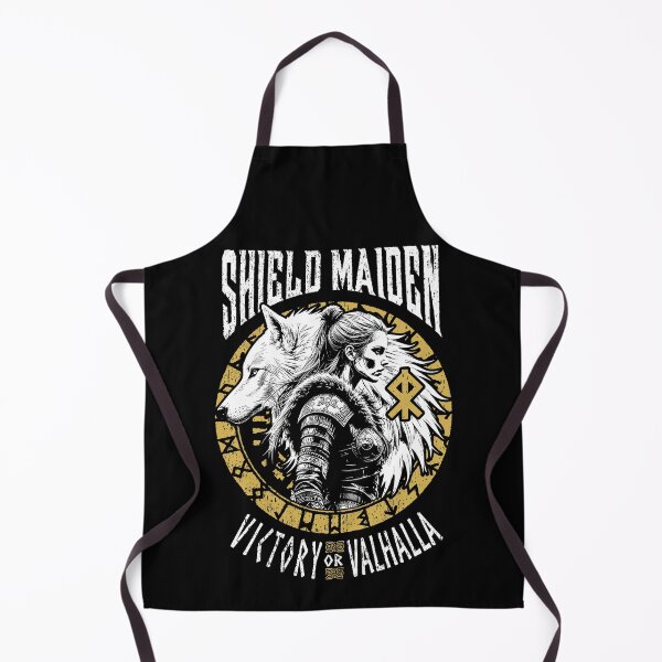 Item preview, Shield Maiden Victory Or Valhalla Viking Woman White Wolf designed and sold by GrandeDuc.