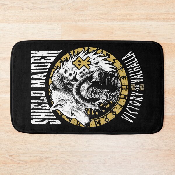 Item preview, Shield Maiden Victory Or Valhalla Viking Woman White Wolf designed and sold by GrandeDuc.