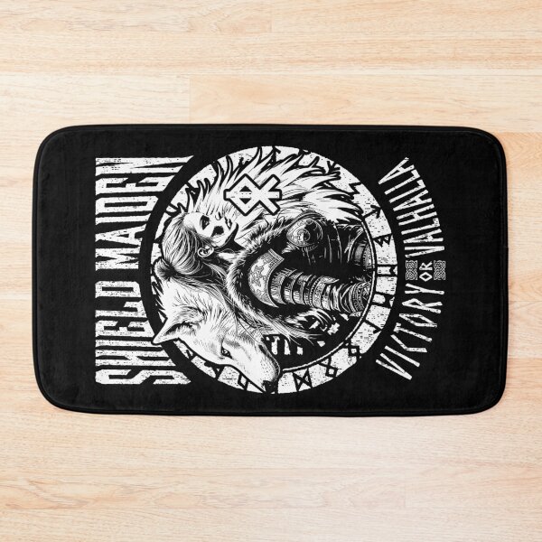 Item preview, Shield Maiden Victory Or Valhalla Viking Woman White Wolf designed and sold by GrandeDuc.