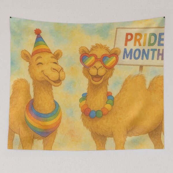 Item preview, funny camels celebrate Pride month designed and sold by Mauswohn.