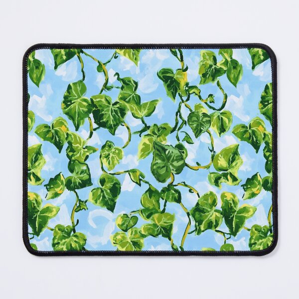 Item preview, Grandmillennial style climbing ivy on sky blue gouache painting designed and sold by SophieClimaArt.