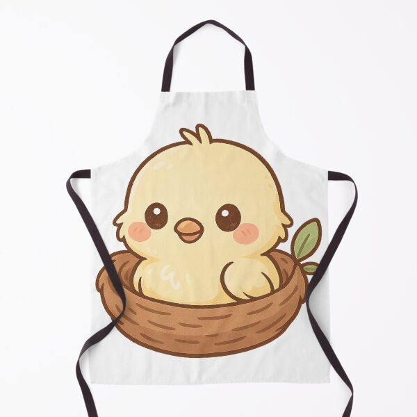 Aperçu de l'œuvre Petit Oiseau Mignon dans son Nid – Douceur Kawaii Printanière créée et vendue par neopeIina.
