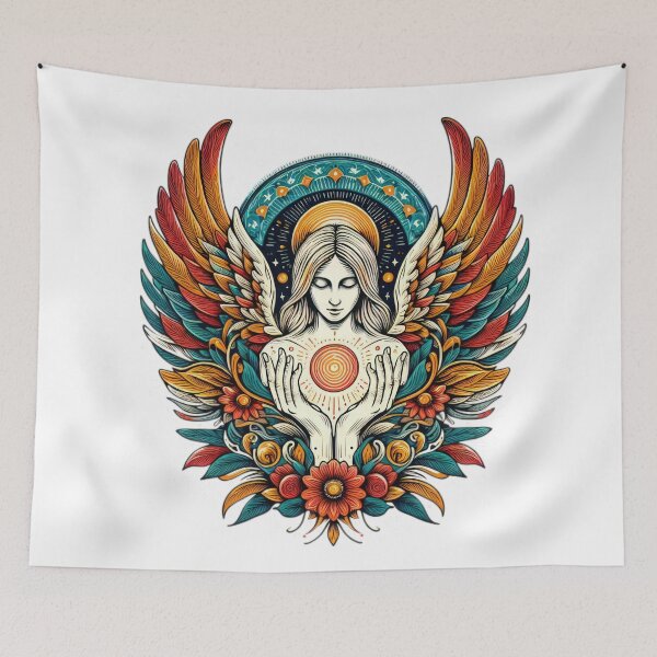 Item preview, Superhero angel with colorful angel wings,Angel,angel art,divine power designed and sold by Expressions-Sel.