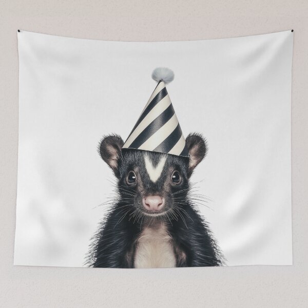 Item preview, Cute Skunk with Party Hat Birthday Celebration designed and sold by LazyOwlStore.