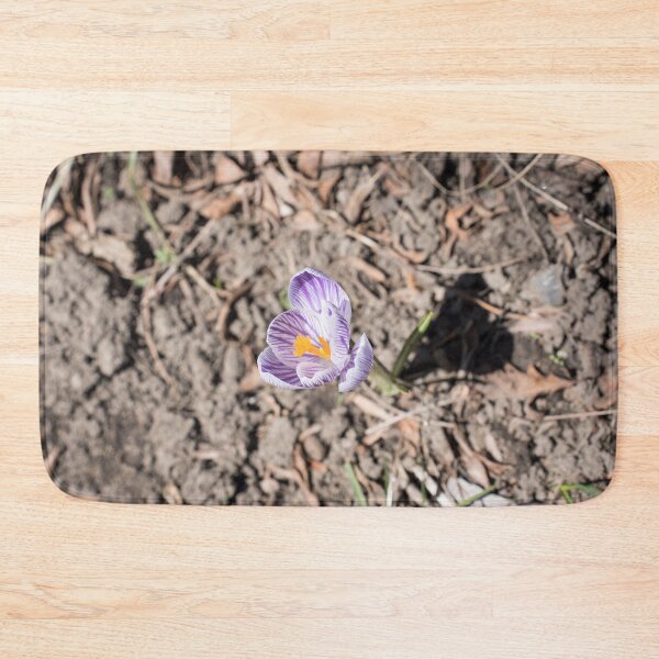 Item preview, Purple Striped Crocus Flower Blooming Solo designed and sold by Georgia Mizuleva.