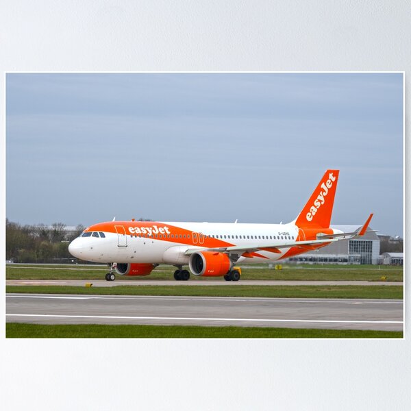 easyJet Airbus A320 G-UZHS MAN to BIO Poster