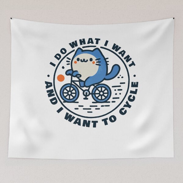 Item preview, Bicycle Cat With Cheeky Slogan For Bike Rebels designed and sold by LuminOrb.