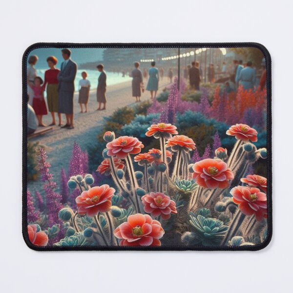 Item preview, Balchik City at Night in 60s Retro Style – Vintage AI Art with Floral Details for City and Nature Lovers designed and sold by knalpot-design.
