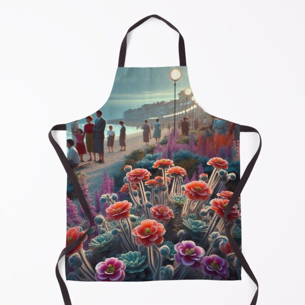 Item preview, Balchik City at Night in 60s Retro Style – Vintage AI Art with Floral Details for City and Nature Lovers designed and sold by knalpot-design.