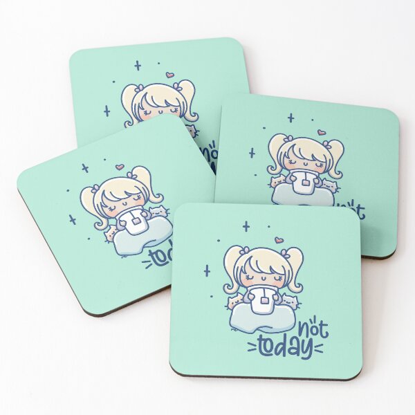 Item preview, kawaii Lazy Mood illustration | “Not Today” pastel girl designed and sold by Sugar-Bubbles.