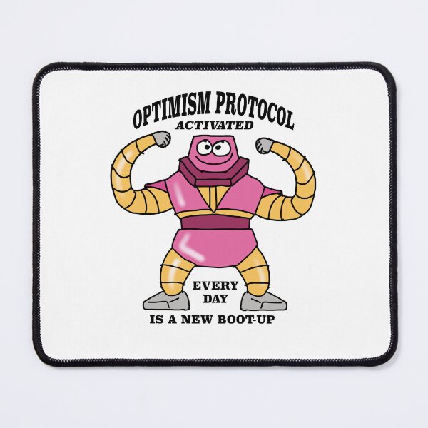 Item preview, Optimism Protocol Activated – New Day Boot-Up (Positive Anime Robot Sticker) designed and sold by hoggylorente.