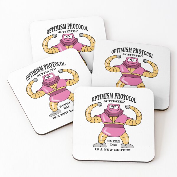 Item preview, Optimism Protocol Activated – New Day Boot-Up (Positive Anime Robot Sticker) designed and sold by hoggylorente.