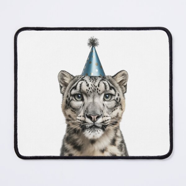 Item preview, Cute Snow Leopard with Party Hat Birthday Celebration designed and sold by LazyOwlStore.