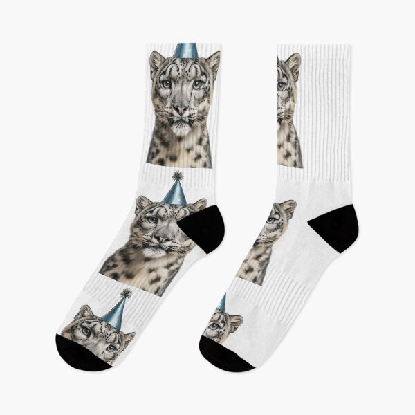 Item preview, Cute Snow Leopard with Party Hat Birthday Celebration designed and sold by LazyOwlStore.