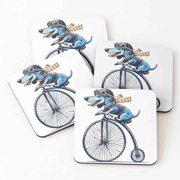 Item preview, Dachshund On Bike For Retro Lovers With Style designed and sold by LuminOrb.