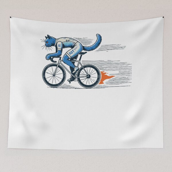 Item preview, Cat On Racing Bike Design For Bike Lovers designed and sold by LuminOrb.