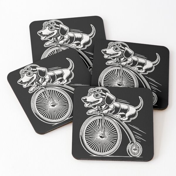 Item preview, Retro Style Dachshund Riding A Bicycle With Humor designed and sold by LuminOrb.