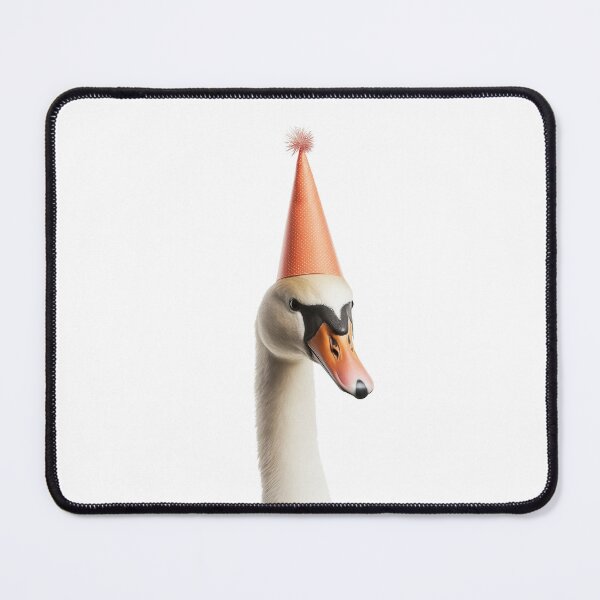 Item preview, Cute Swan with Party Hat Birthday Celebration designed and sold by LazyOwlStore.