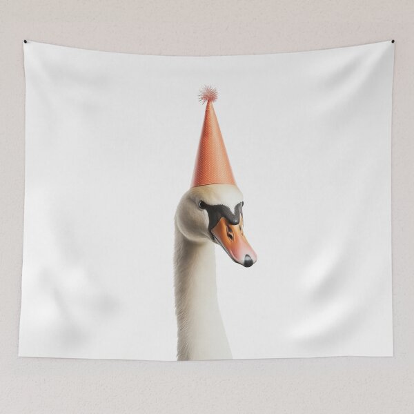 Item preview, Cute Swan with Party Hat Birthday Celebration designed and sold by LazyOwlStore.