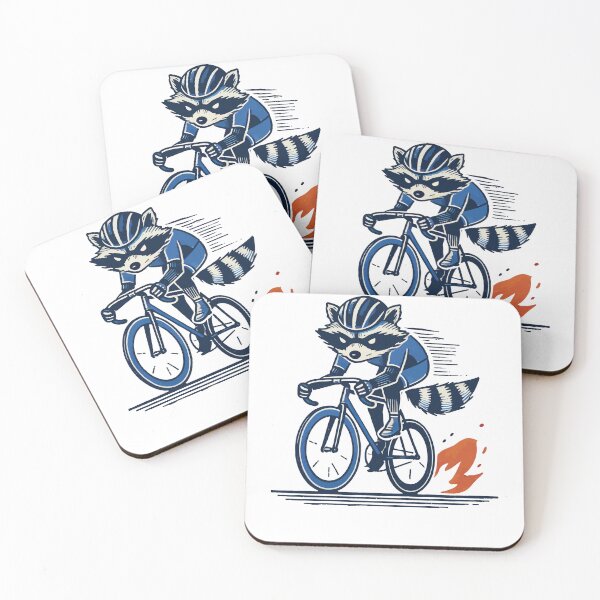 Item preview, Raccoon On Racing Bike For Sporty Cyclists designed and sold by LuminOrb.