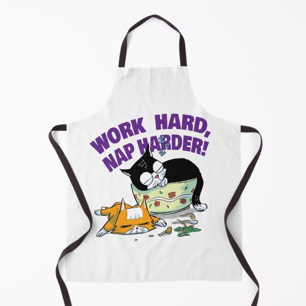 Item preview, Work Hard, Nap Harder – Lazy Cat Life Cartoon Design designed and sold by POP FAN ART.