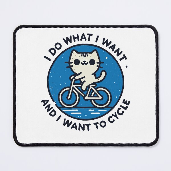Item preview, Retro Cat Motif On Bicycle With Humor And Power designed and sold by LuminOrb.