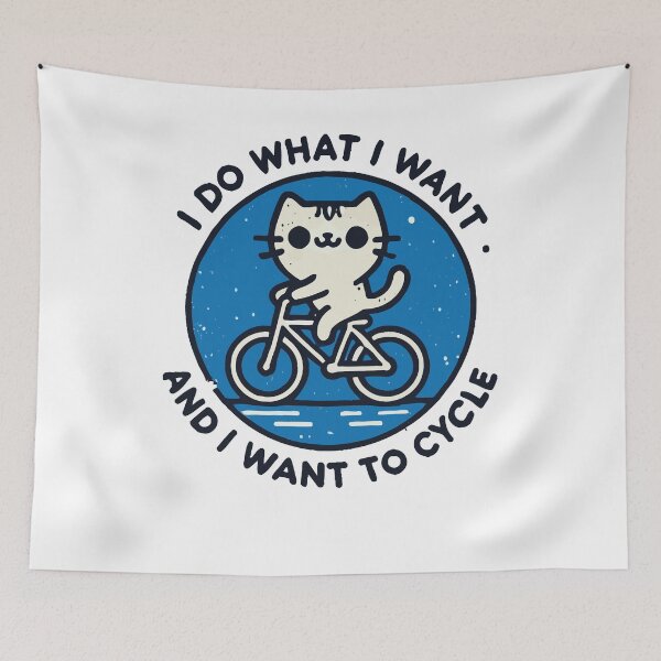 Item preview, Retro Cat Motif On Bicycle With Humor And Power designed and sold by LuminOrb.