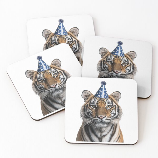 Item preview, Cute Tiger with Party Hat Birthday Celebration designed and sold by LazyOwlStore.