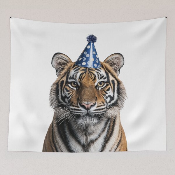 Item preview, Cute Tiger with Party Hat Birthday Celebration designed and sold by LazyOwlStore.