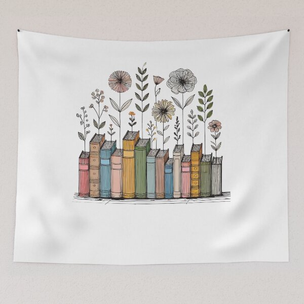 Item preview, Book Lovers Floral Book Design In Cottagecore designed and sold by LuminOrb.