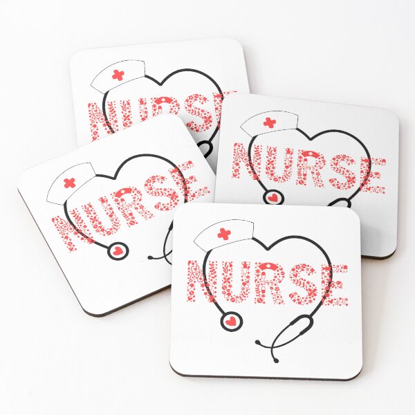 Item preview, The inscription nurse made of numerous small elements surrounded by a heart-shaped stethoscope designed and sold by lookvision.