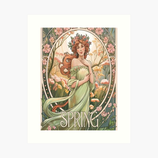 Aperçu de l'œuvre Le Printemps d'Alphonse Mucha créée et vendue par Tamas Das.